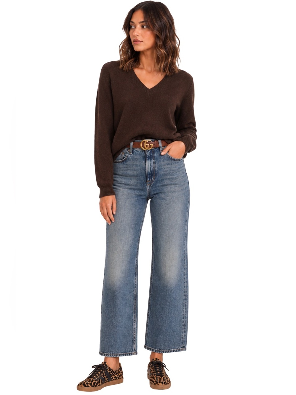 THE GREAT. The Kick Bell Jean Size 30 Cliff Wash High Waist Wide Leg Ankle Flare